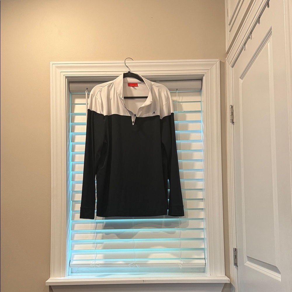 Redvanly Black and White  Quarter Zip Performance Jacket XL